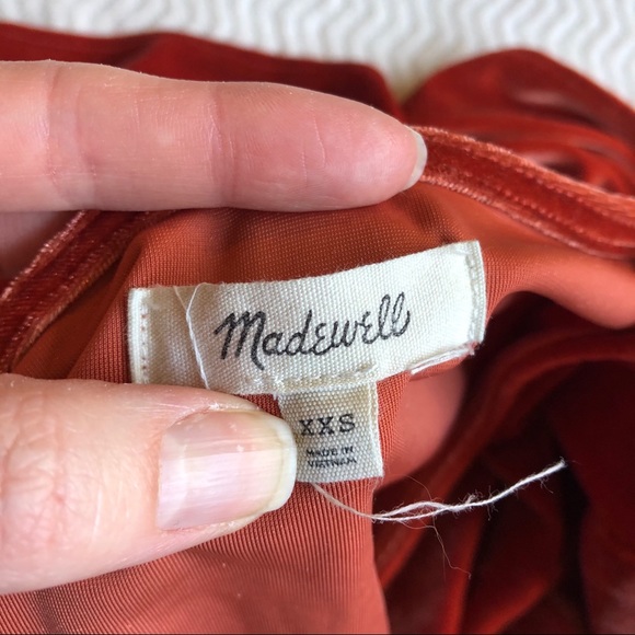 Madewell Orange Velvet Butterfly Top XXS Boxy Fit - Picture 3 of 8